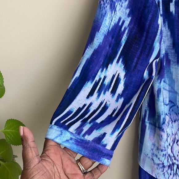 Chico’s Asymmetric Tunic Blouse 0=S - Picture 6 of 8